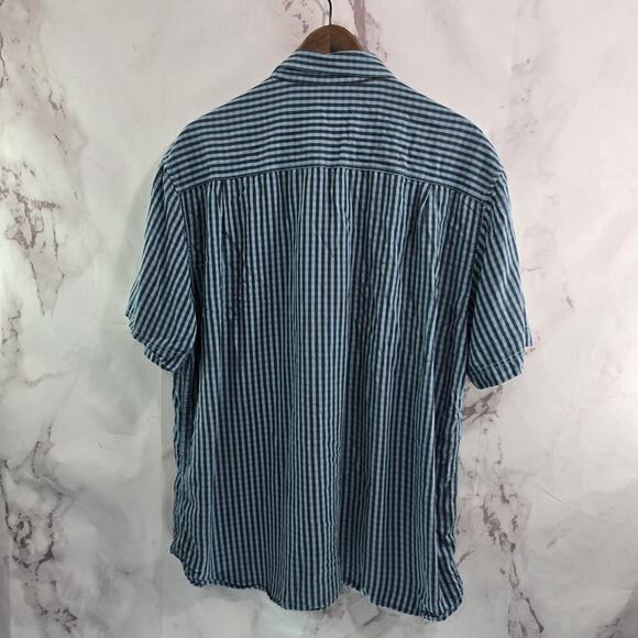 Tommy Bahama Shirt Mens XL Blue Short Sleece Button Up Striped Tencel - Picture 6 of 11